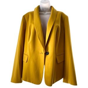 Kasper Mustard Shawl-Collar Blazer